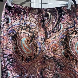 Boston Proper Velvet Skirt with Paisley Design